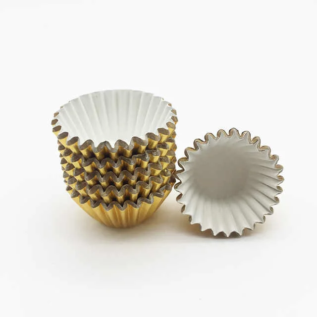 Latest Colorful Aluminum Foil Baking Cake Cup Mini Rose Gold Foil Cupcake Wrappers Cases