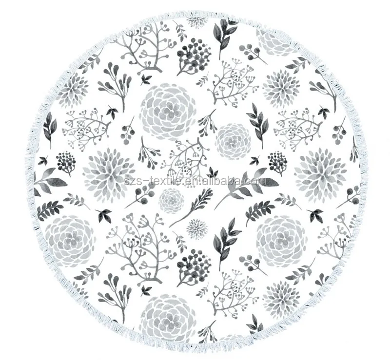 супер дешево обычай включен круглые пляжные полотенца с кисточку