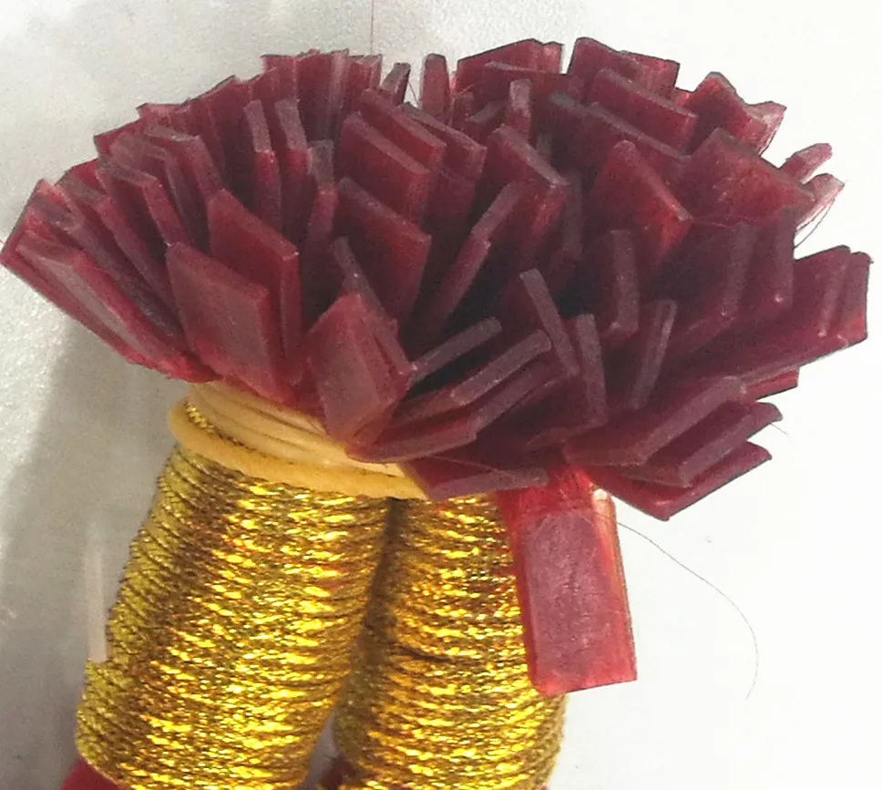 Super long  flat tip 100% human hair 32inch 100gr red high quality Pre-bonded hair extension