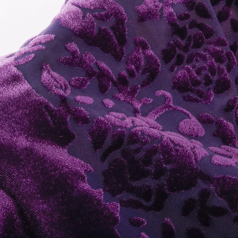 2 way stretch knitted soft burnout fabric stripe velvet silk burnout fabric for dance dress clothes