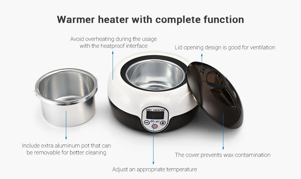 Smart LCD Display Paraffin Melting Electric Hair Removal Wax Pot Melt Waxing Machine Kit Warmer Wax Heater Pot