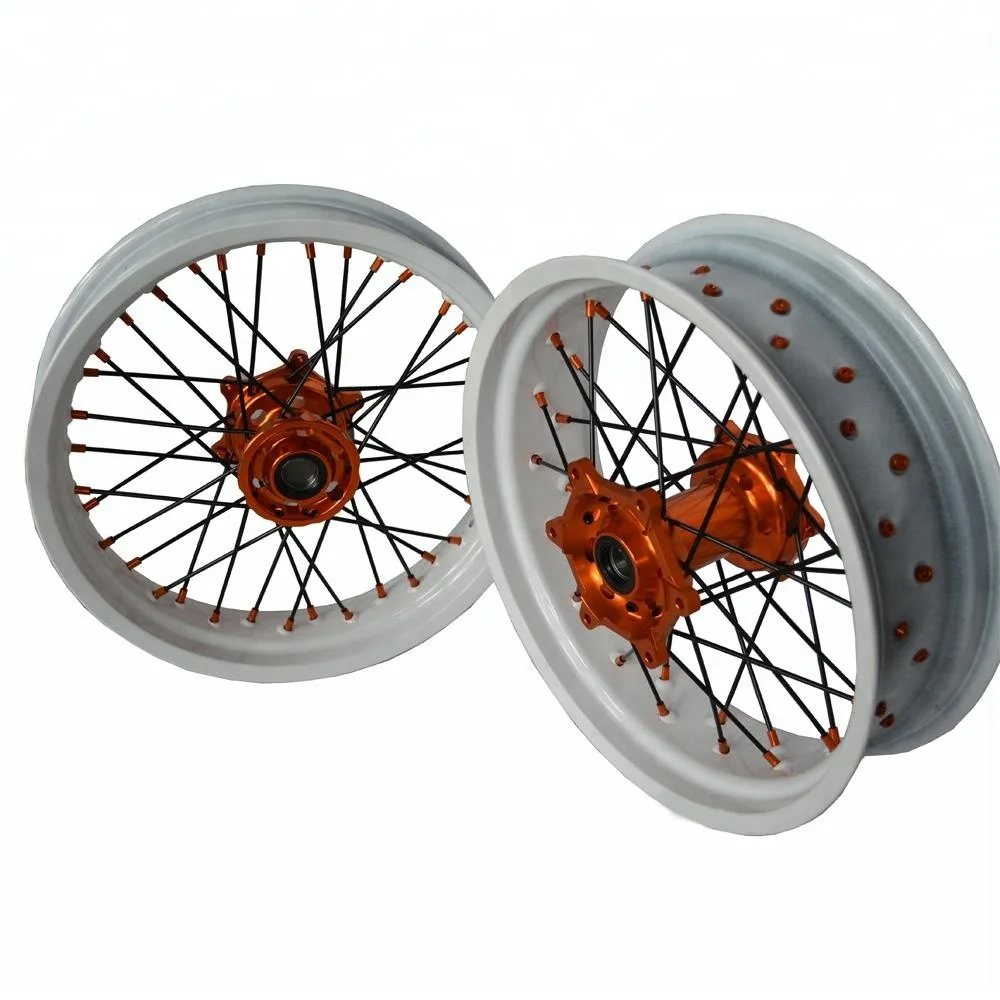 
EXC SXF Supermotard 17 Inch Aluminum Alloy Spoked Alloy Supermoto Wheels 