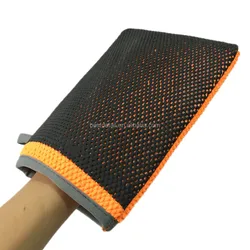 14 x 20 cm New Upgrade Version Car Care Orange Surface Paint Cleansing Wash Microfiber Auto Detailing Car Clay Mitt in box