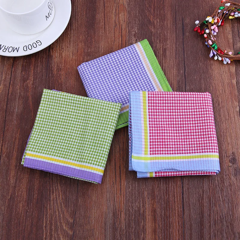 100% Cotton Print Ladies Plaid Handkerchief