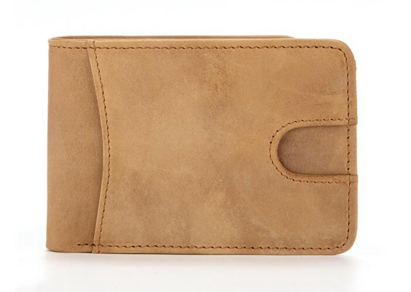 Лидер продаж коричневый тонкий кошелек Dreamtop DTE498 из кожи Крейзи Хорс зажим 2019 минималистичный для денег от производителя дешевый