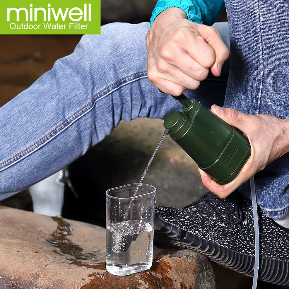 
miniwell portable outdoor water filter fresh water treatment government procurement for disaster air dropped supplies 
