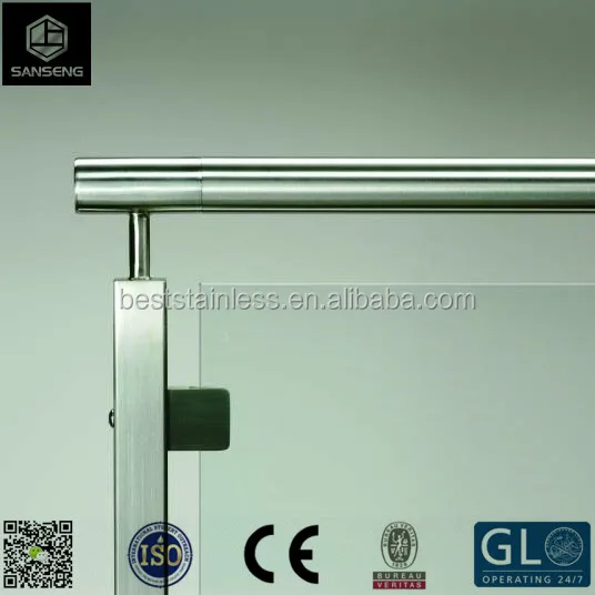 Stainless Steel Square Pipe/Tube Glass Railing Design