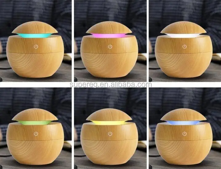 Holiday Promotional gifts Natural wooden grain essential oil diffuser ultrasonic humidifier USB aroma diffuser Air humidifier