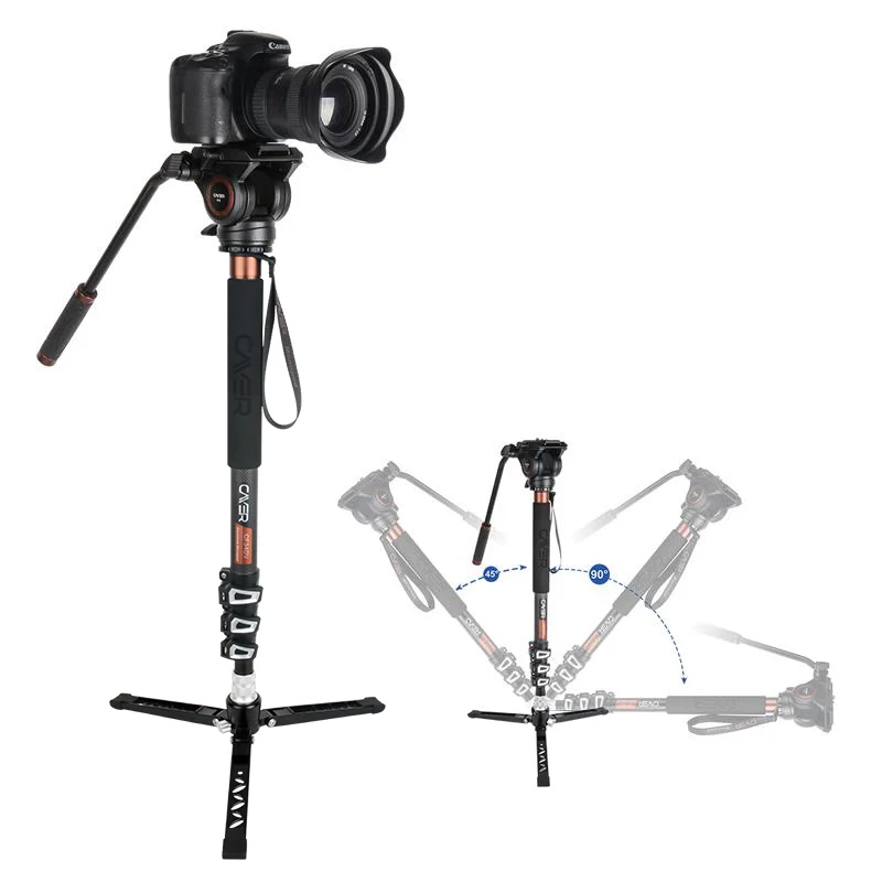 Cayer CF34DVH4 Camera Monopod for Professional Carbon Fiber Video Camera Flexible Tripod Fashional Monopod