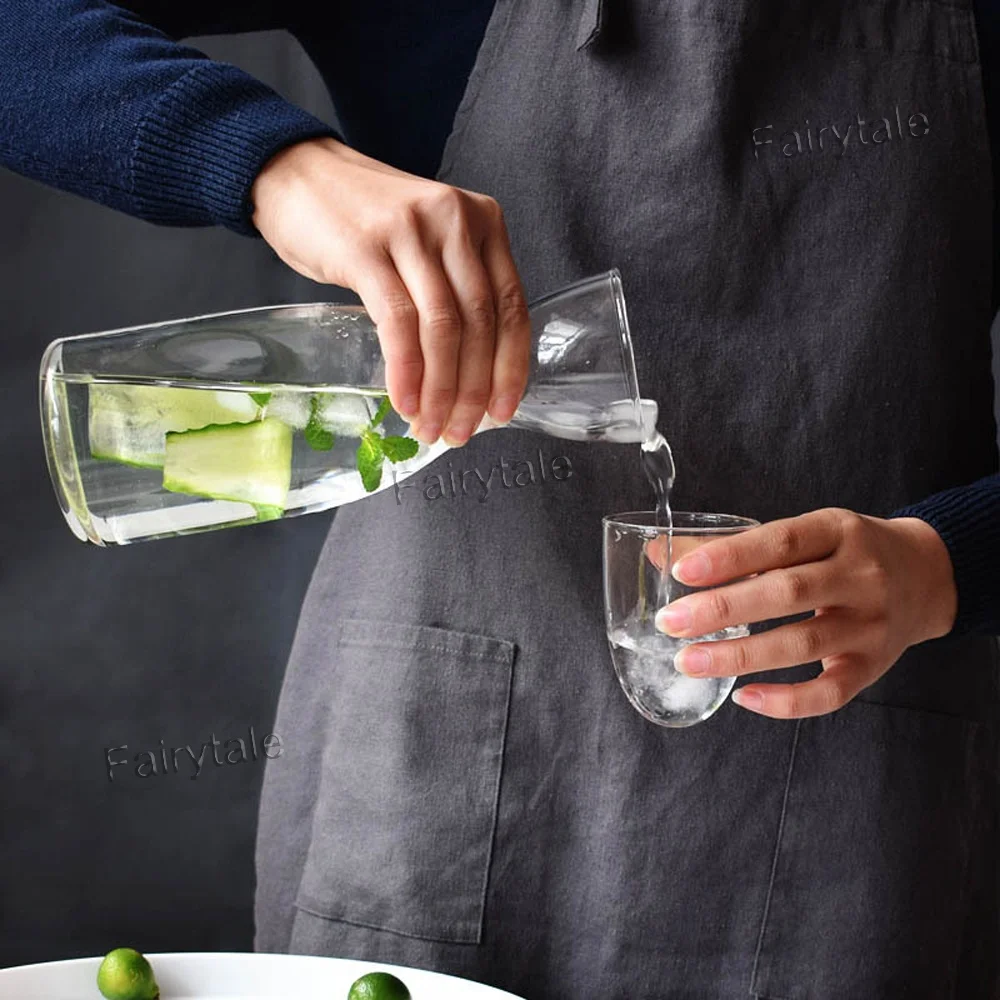 
Nordic Style Transparent Glass Pots Cup Carafe Set One Person Drinking Glass Water Pot 