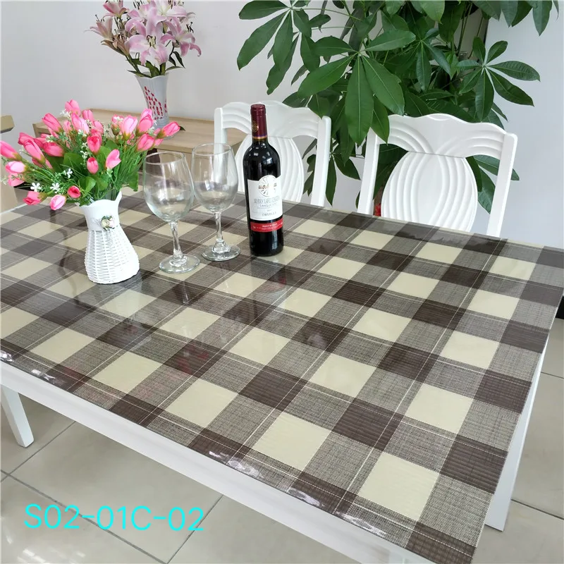HuiHe оптовая продажа виниловые скатерти из ПВХ с фланелевой спинкой