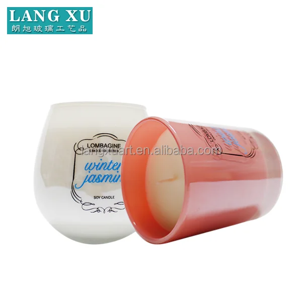 Оптовая продажа ароматические свечи парафина в цветной белой стеклянной банке с пользовательским логотипом