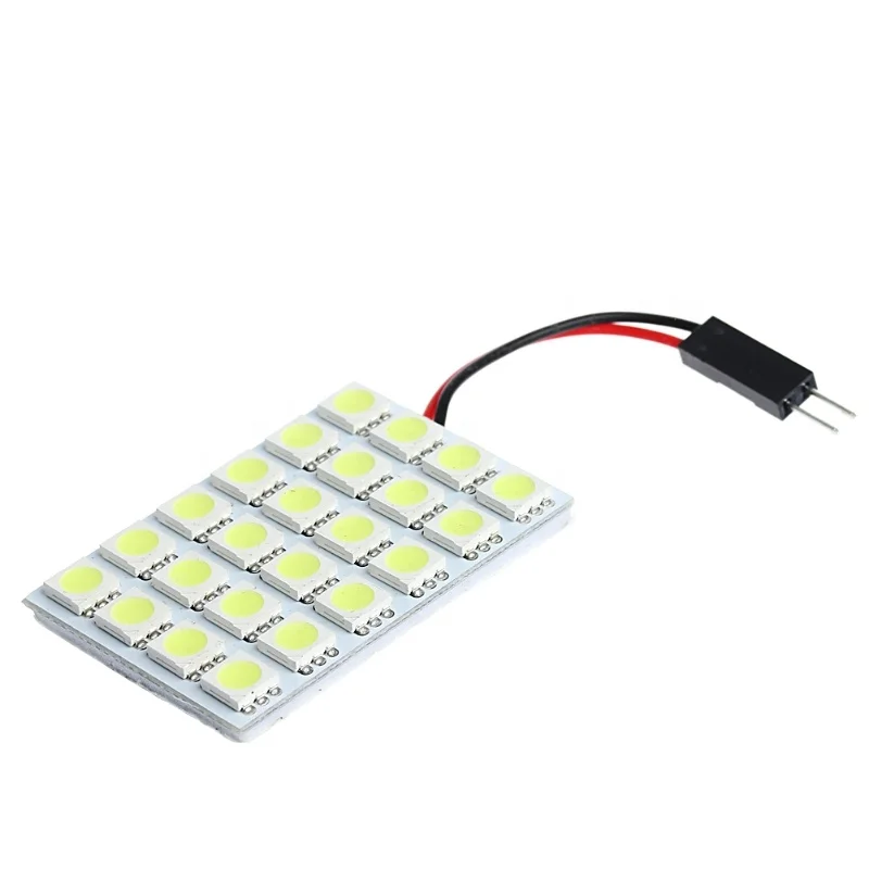 Roof Lamp 5050 Chip 24 SMD Car Led Panel Interior Light DC 12V White Auto Reading Lamp With T10 Festoon Adapters Dome Bulb