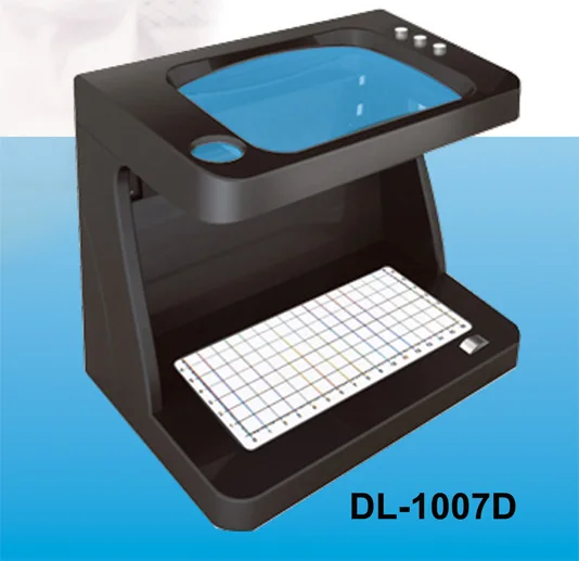 Desktop Professional UV MG Water Mark Magnifying Counterfeit Detection Banknote Currency Bill Money Detector DL-1007D