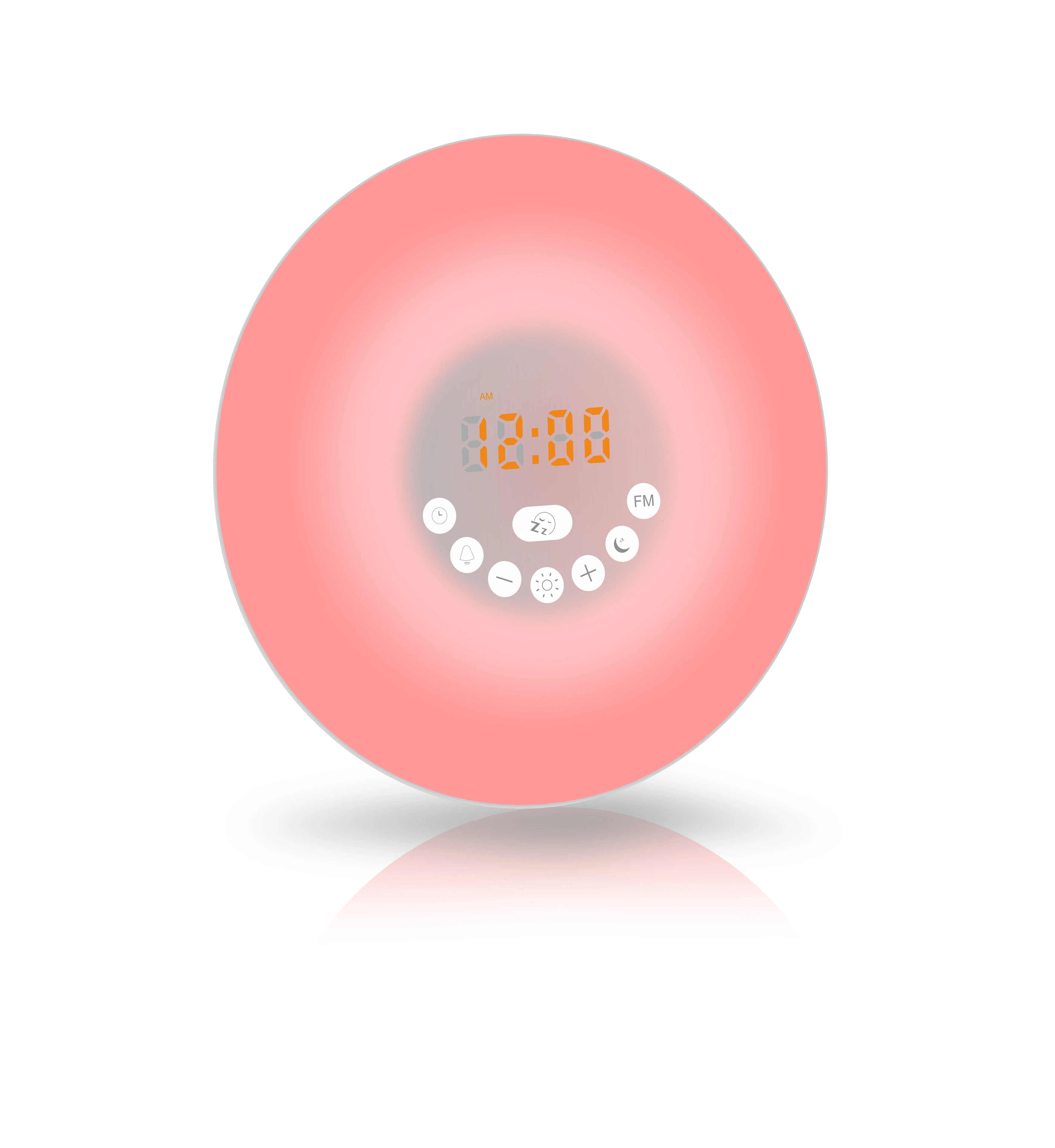 
digital fm radio alarm clock with LED display wake up/sleeping night light 