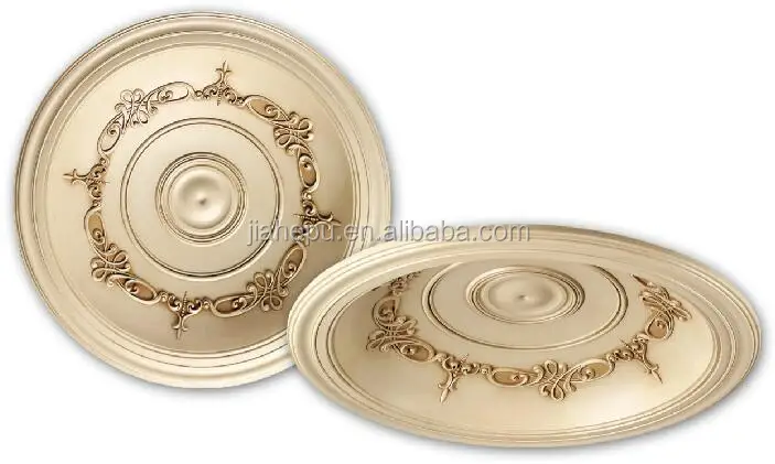 
hot selling PU /polyurethane decorative customized gold painting color ceiling rose ceiling medallion for interior decoration 