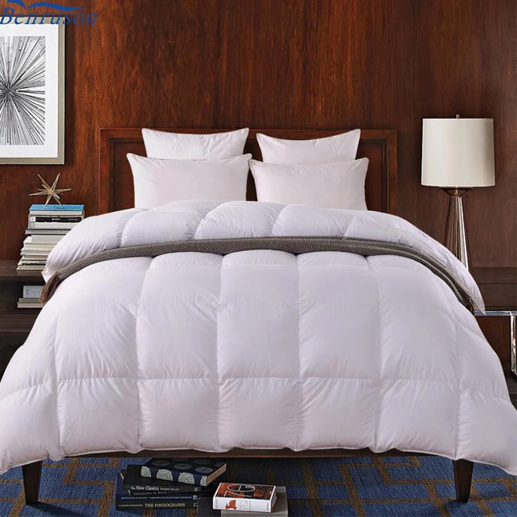 Оптовая продажа, теплое зимнее одеяло с белым гусиным пухом 90% большого размера, одеяло для отеля
