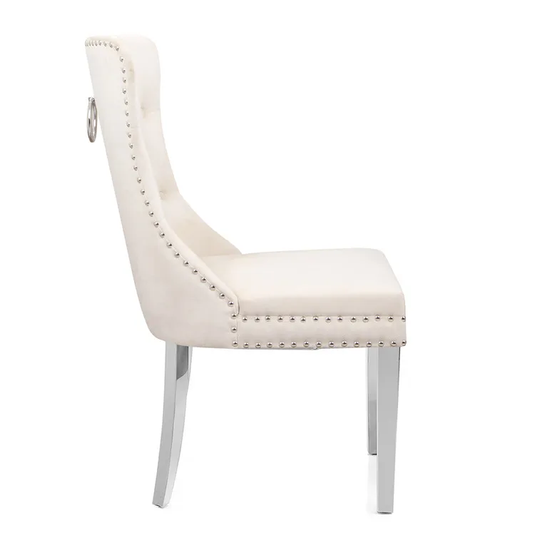 
modern velvet ring back dining chair 