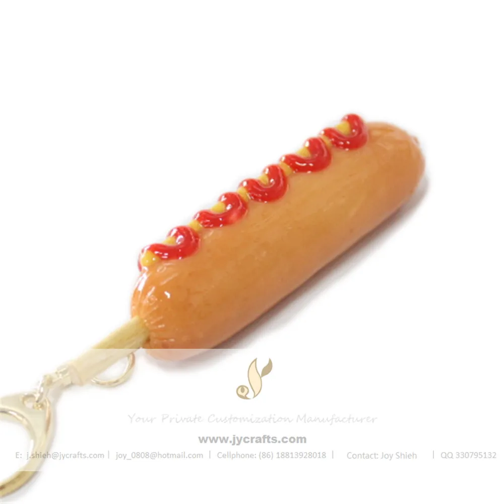 
party decor 3D novelty keychain plastic food fake sausage 