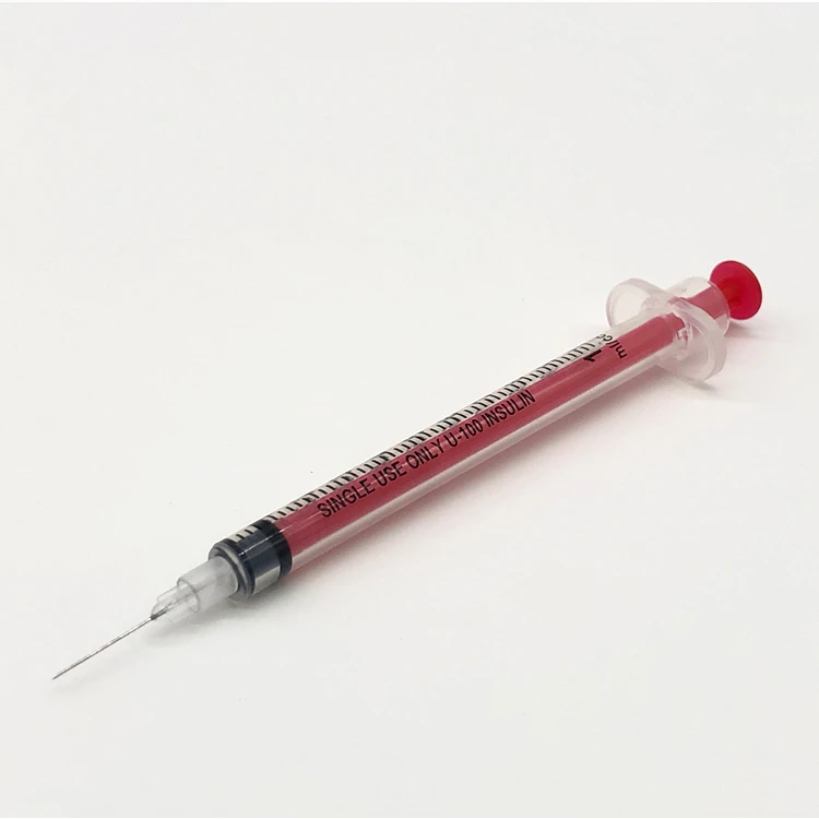 
1ml Colored Safety Insulin Syringe With Fixed Needle 