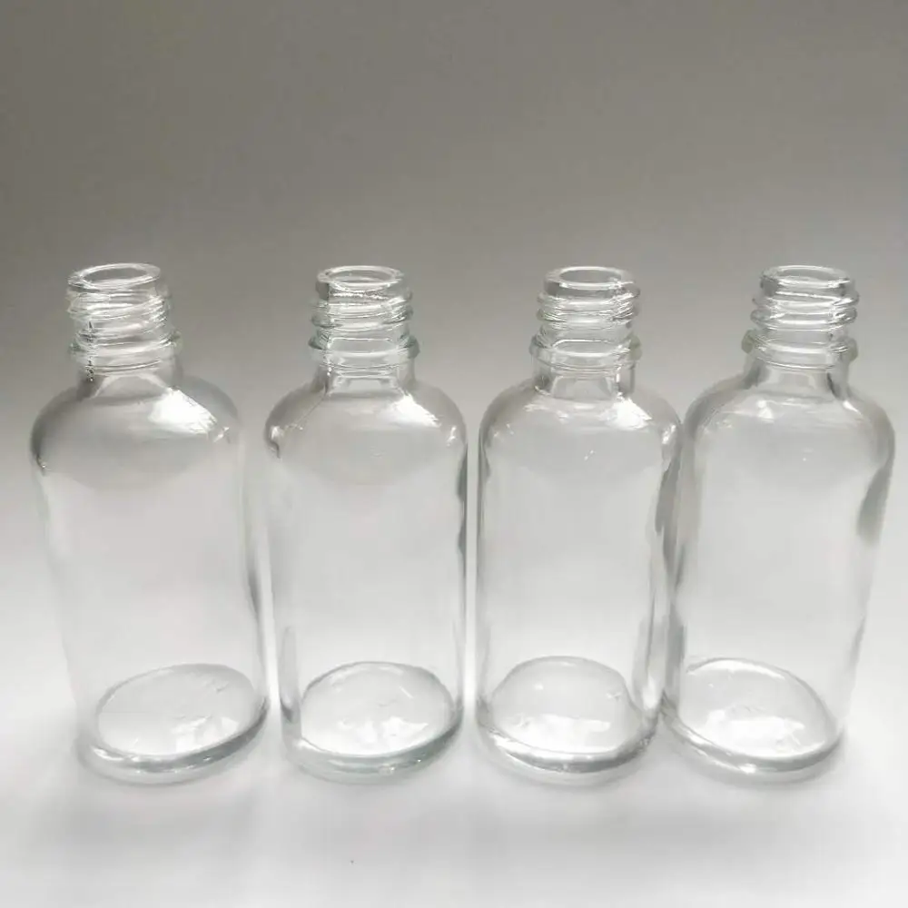Clear glass bottle, clear oil bottle with perfume spray and dropper cap