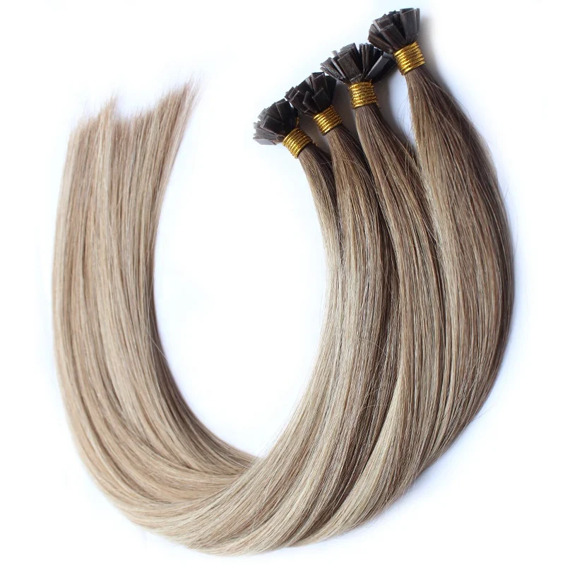 Prebonded Hair Double Drawn Human Hair U tip/Flat tip/I tip Hair Extensions Wholesale Italian Keratin Flat Tip Hair