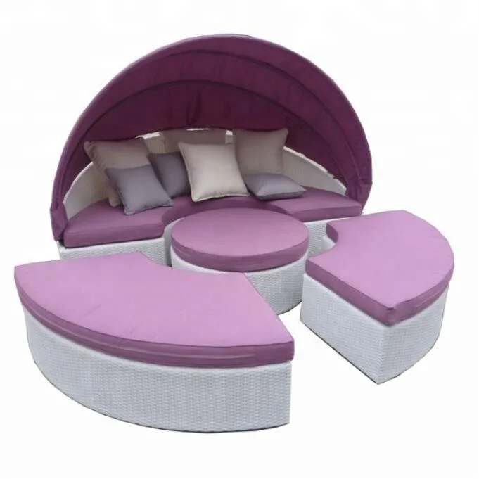 adults round beds rattan outdoor beds with canopy