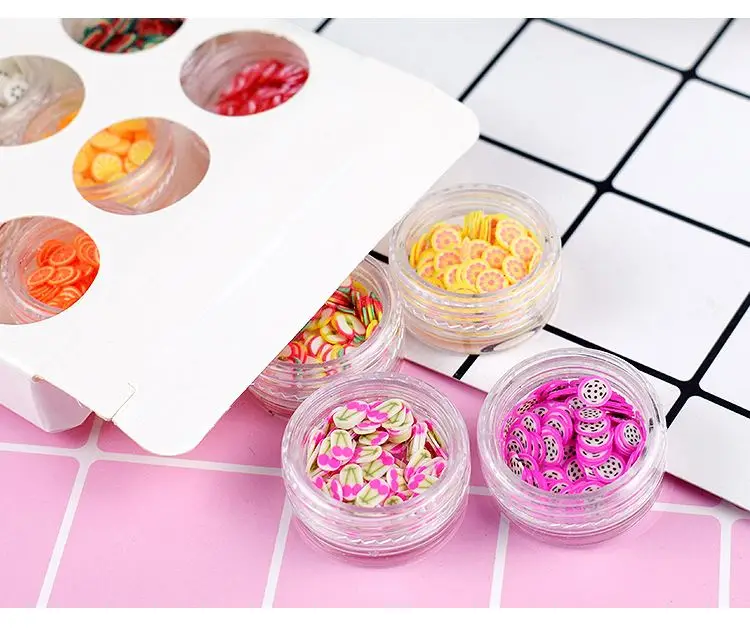 Putty Magnetic Slime and nail art use12 different fruit slice accessories for soft