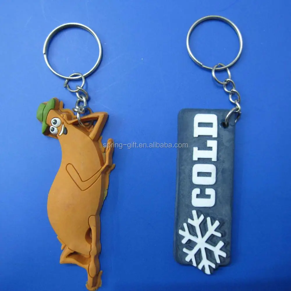 Custom 3d Soft Pvc Keychain Key Chain Silicone Key ring Cartoon Rubber Print Emblem Metal OEM Customized  promotional keyring