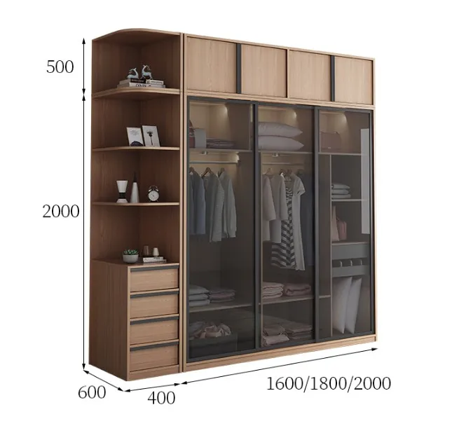 luxury design bedroom mdf cheap wooden wardrobe closet