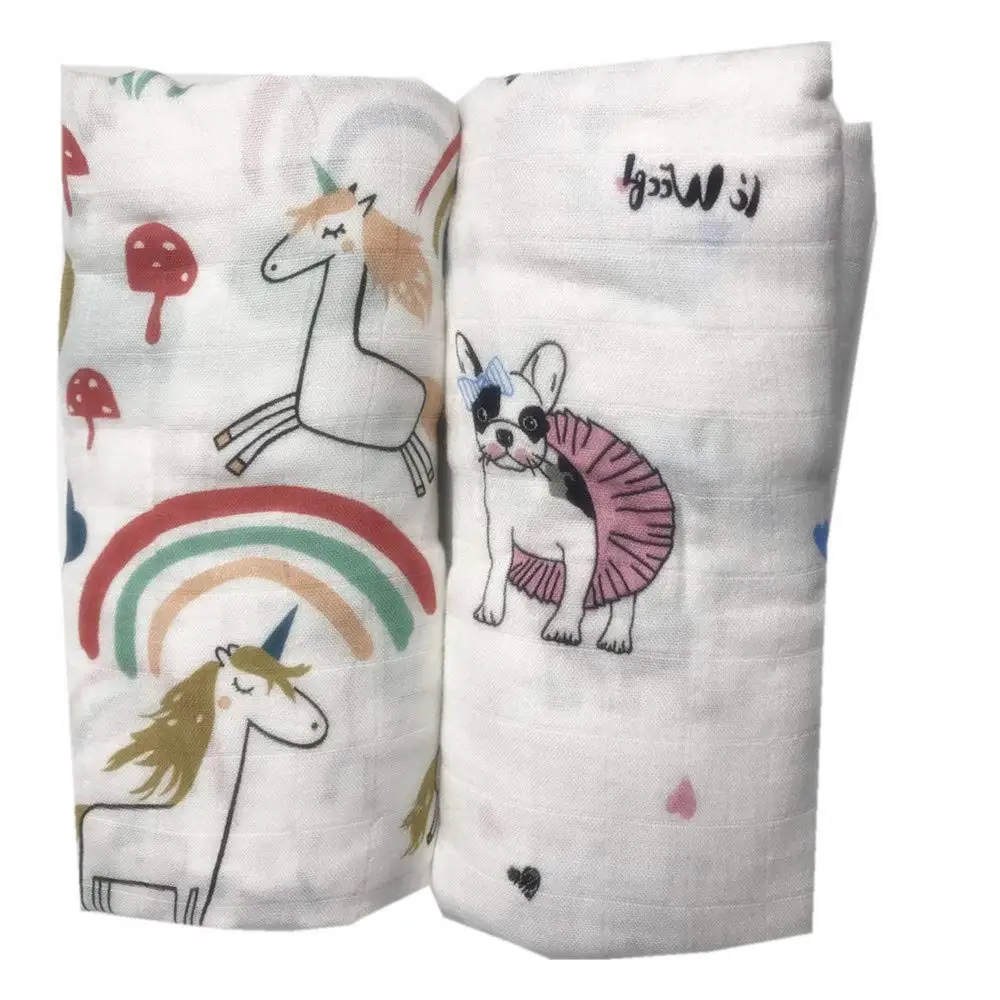 Low MOQ OEM Custom Gift Box 1/2/3/4 Pack Newborn Baby Swaddle Blankets 2 Layer Multi Material