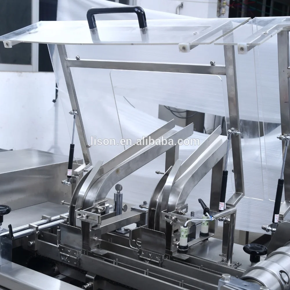 Automatic cream biscuit sandwiching machine with on-edge packaging machine