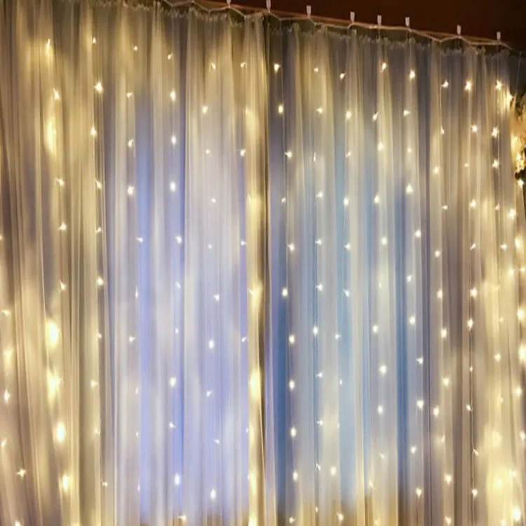 3x3m 300 Led 8 Modes Window Curtain christmas String Lights holiday fairy light for Bedroom Decorations