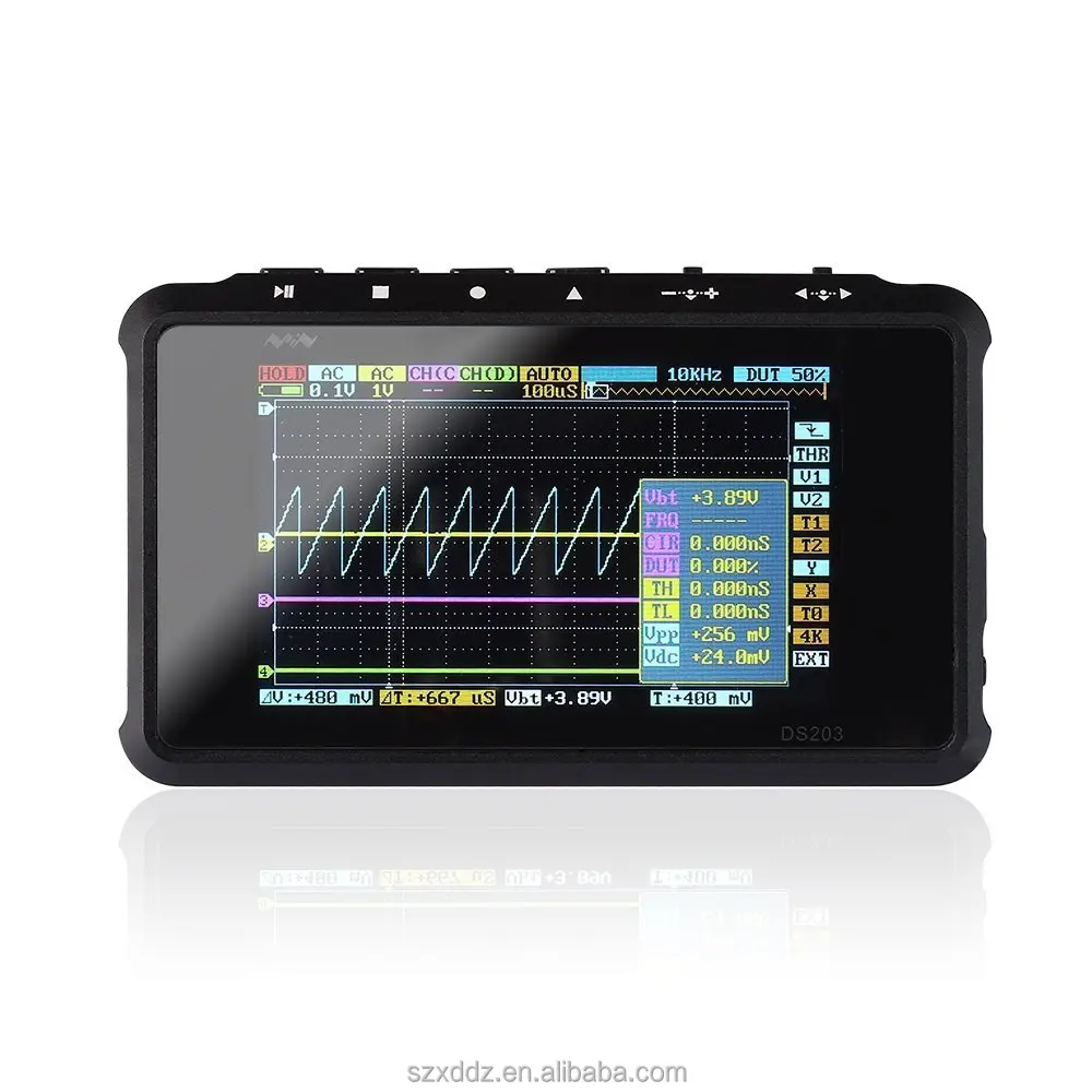 
DSO203 Digital Oscilloscope USB ARM Nano Osciloscopio 8MHz 4Channels ARM Cortex M3 Meter Mini Osciloscope DS203 aluminium 