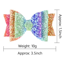 3,5 дюймов новый детский «ласточкиным хвостом», Симпатичные носки с трехмерной аппликацией в виде Ангела из пайеток половина-pack кожаные аксессуары для волос, аксессуары для волос клип