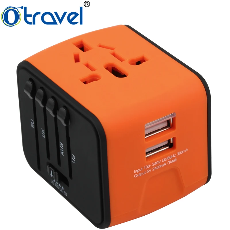 Universal plugs UK EU US AUS business cooperate gifts travel adapter with 2 USB business gift set promotional gift item