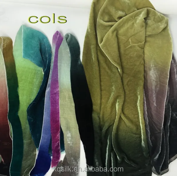
Hangzhou ladies garment hand print shade col silk velvet fabric 