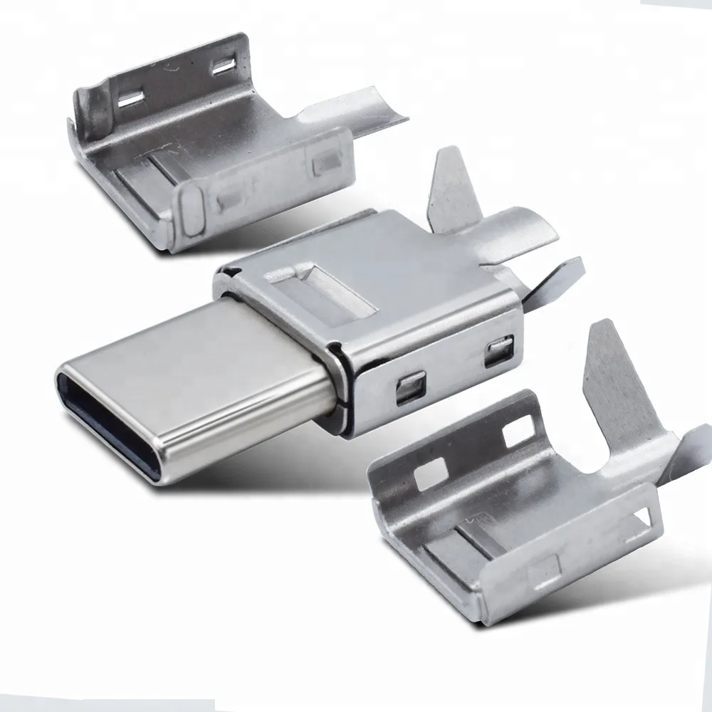 
Factory USB c type 3.13.0 2.0deep drawing shell with PCB male connector 