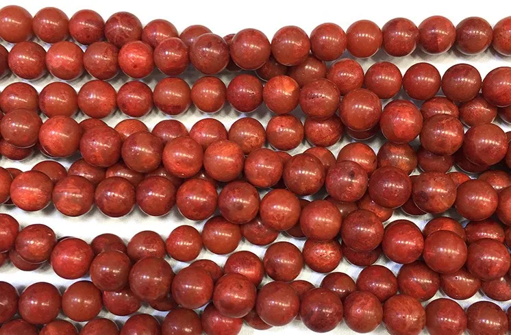 8mm Natural Loose Red Sponge Coral Beads For Wholesale