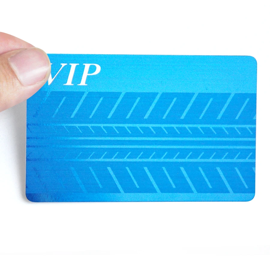 Brushed gold/blue foil business card/laser card with magnetic stripe &custom printing