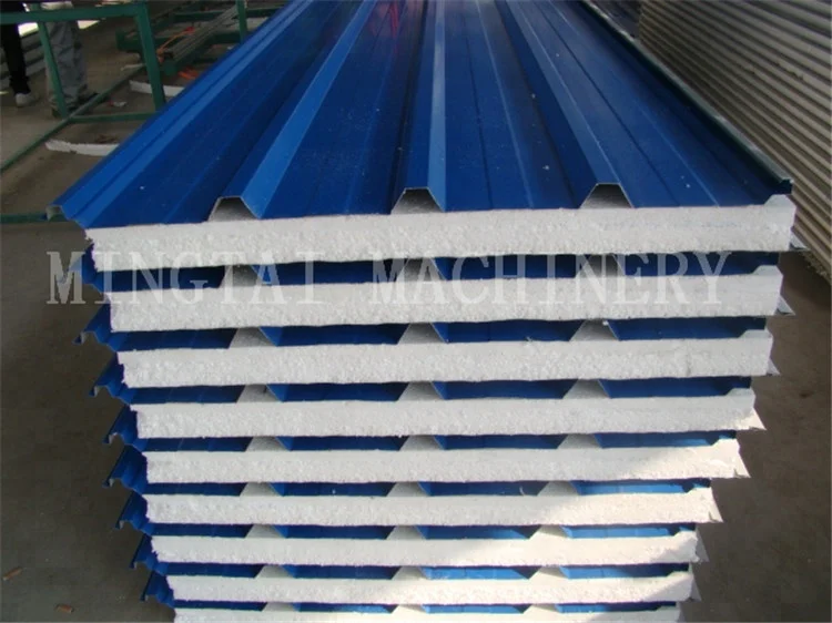 china EPS rock wool or Polyurethane pu sandwich panel machine