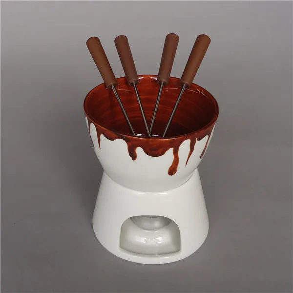 Customized cookware novelty table mini cheap european ceramic fondue set