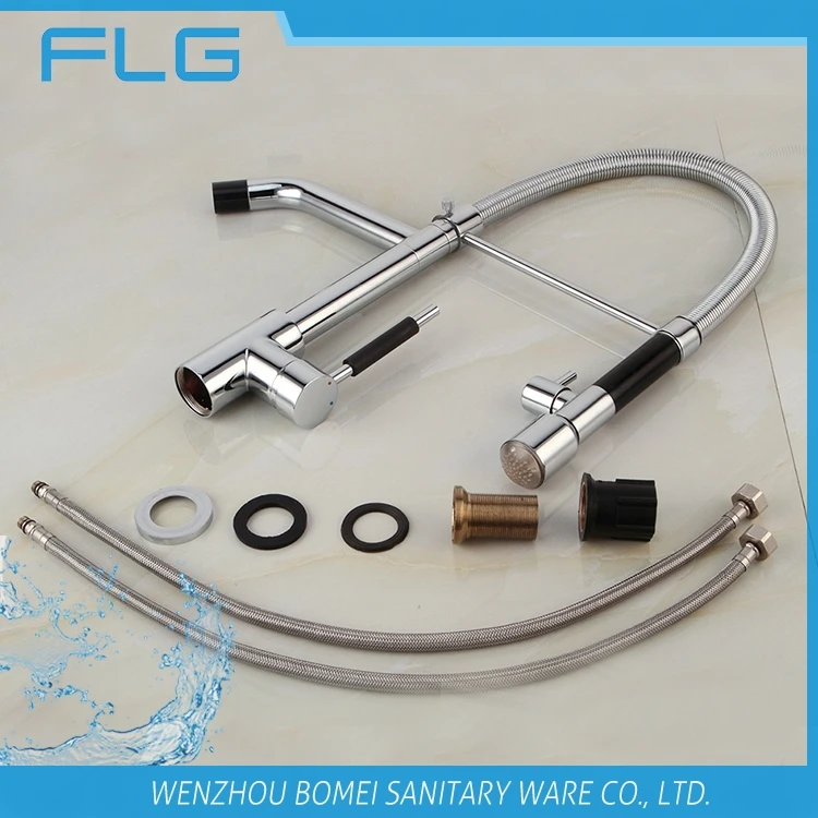 LED kitchen tap with spring spray kitchen sink tap sink mixer kitchen taps 3 way stopcock