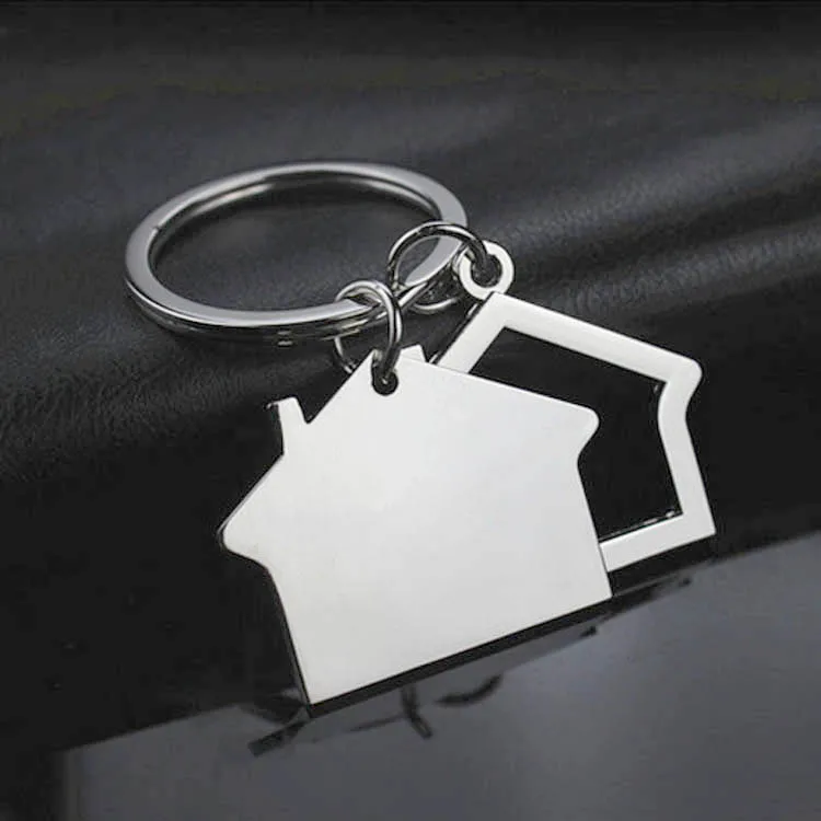 custom logo promotional house shaped keychain