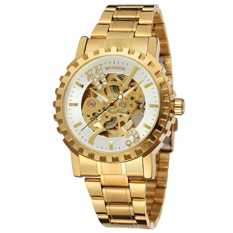 2017 New Design Winner Automatic Skeleton Watches For Girl Wholesale Automatic Women Gold Wristwatch SW3042