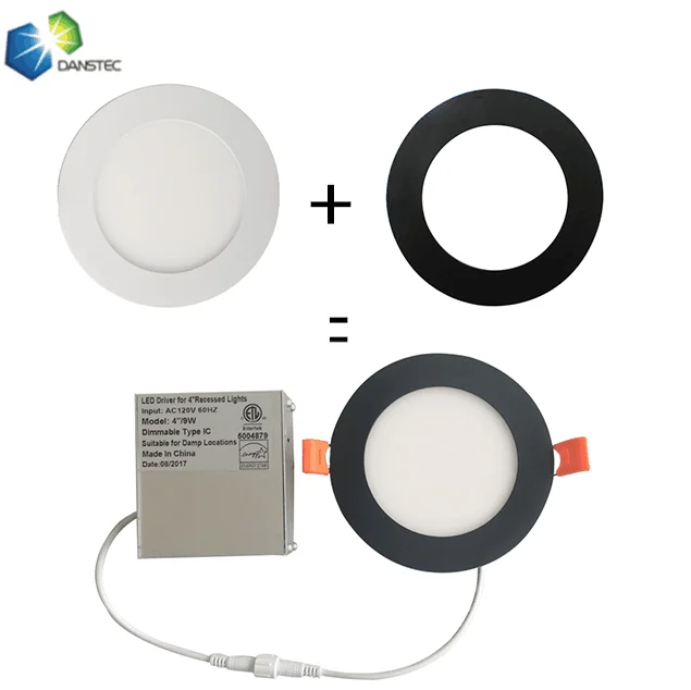 recessed led light ETL slim pot light 4' 9W led slim recessed downlight with junction box driver