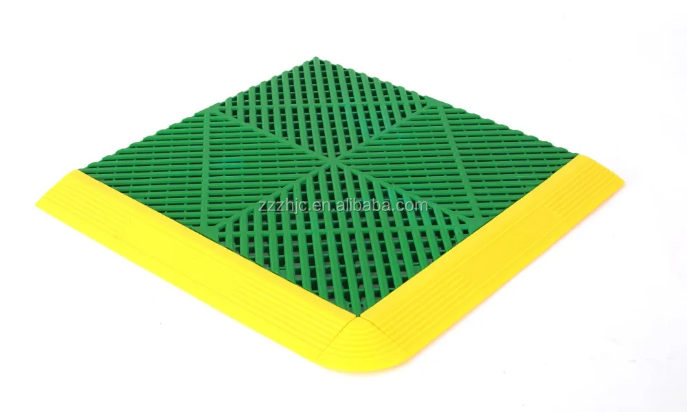 wholesale eco-friendly plastic interlocking garage floor tiles/removable pp interlocking floor mats for car washing