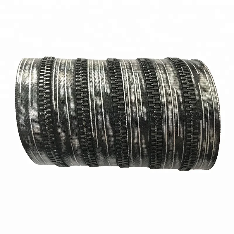 New Design Titanium Alloy 5# Waterproof Metal Zipper Printed Ink Style Tape