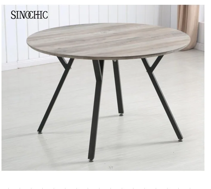 Modern round MDF 4 or 6 seaters dining table set