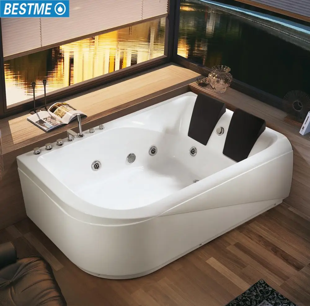 Single whirlpool massage bathtub with 1pc pillow